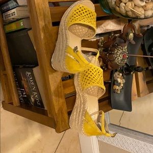 Yellow espadrilles size 5